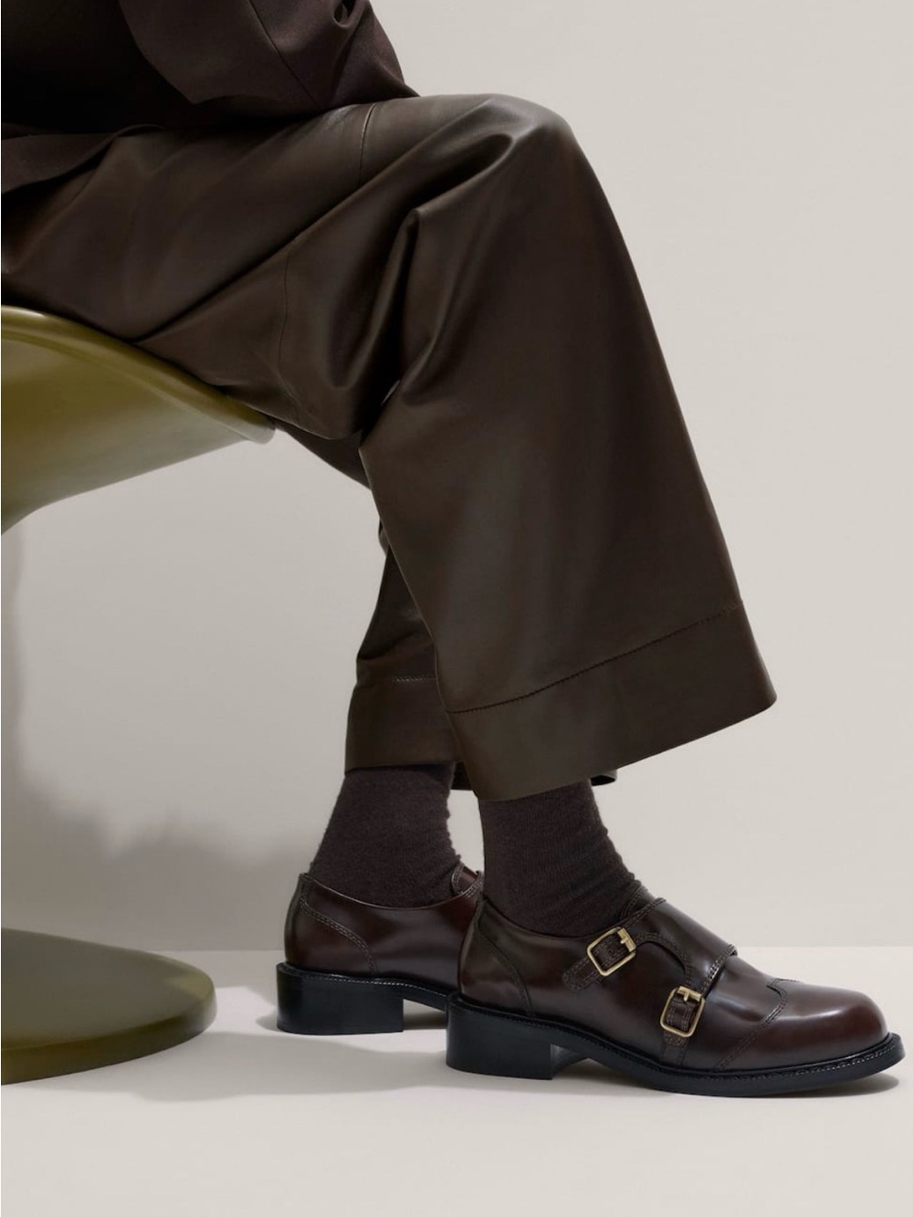 ME+EM Double Buckle Shoes Chocolate Brown Casual shoes size 41 or 10 to 10.5